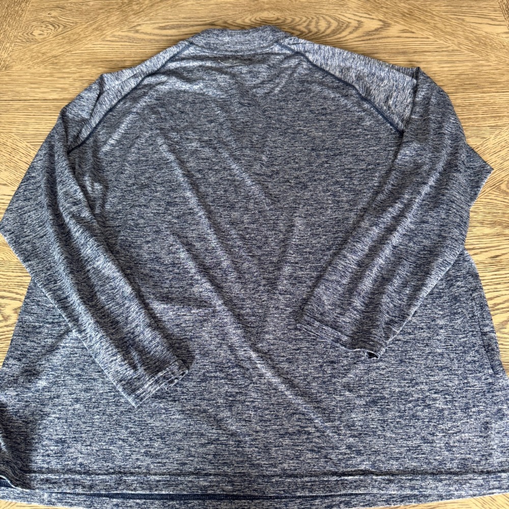 Under Armour Mens 2XL HeatGear Quarter Zip Pullover Blue Heather Space Dye Shirt - Picture 2 of 9